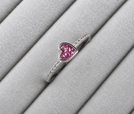 Dainty heart style memorial ring