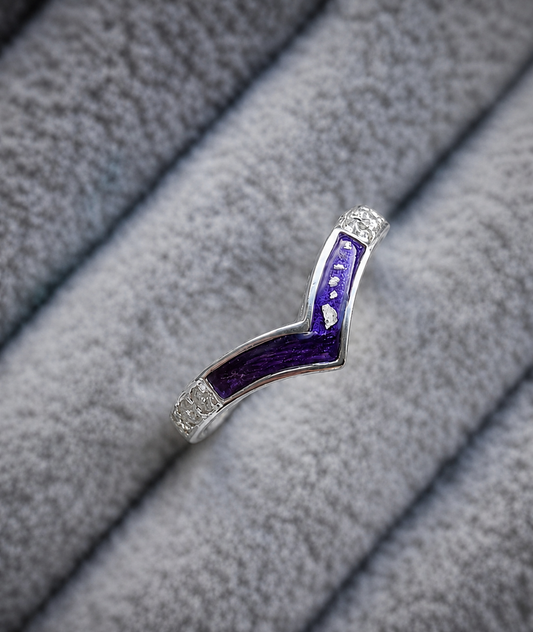 Cz wishbone memorial ring