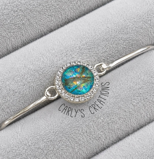 Halo Cluster Hook Clasp Bangle
