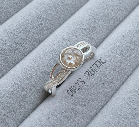 Silver entwined ring