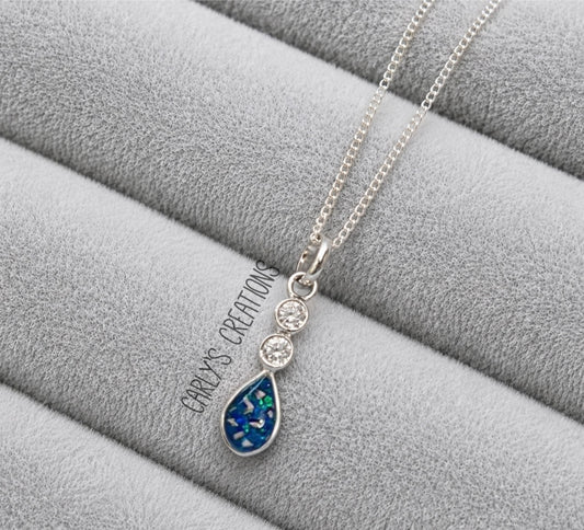 Teardrop with cz necklace