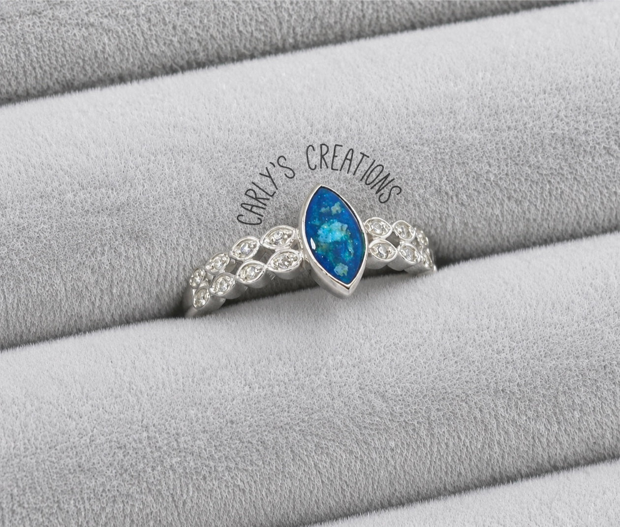 Double marquise band memorial ring