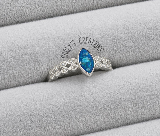 Double marquise band memorial ring