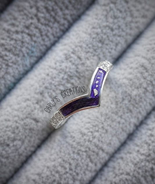 Cz wishbone memorial ring