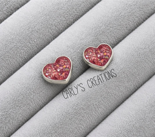Cushion back heart earrings