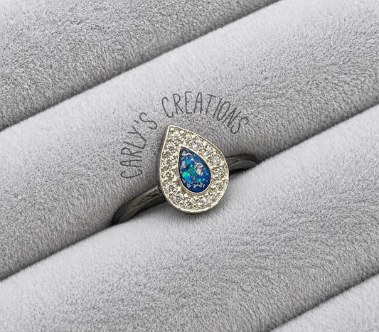 Teardrop cz memorial ring