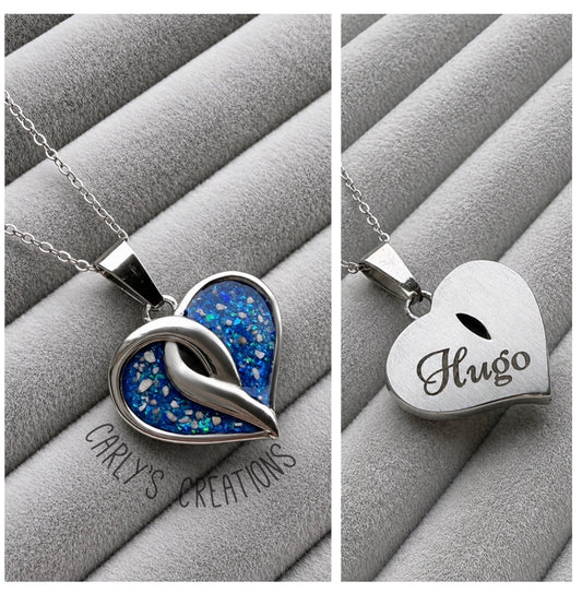 Cross over heart necklace