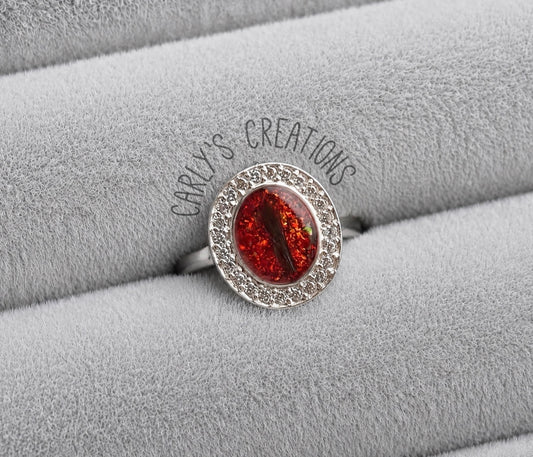 Round ring with cz surround memorial ring