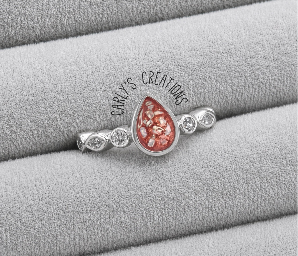 Pear style double marquise memorial ring