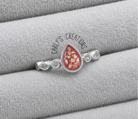 Pear style double marquise memorial ring
