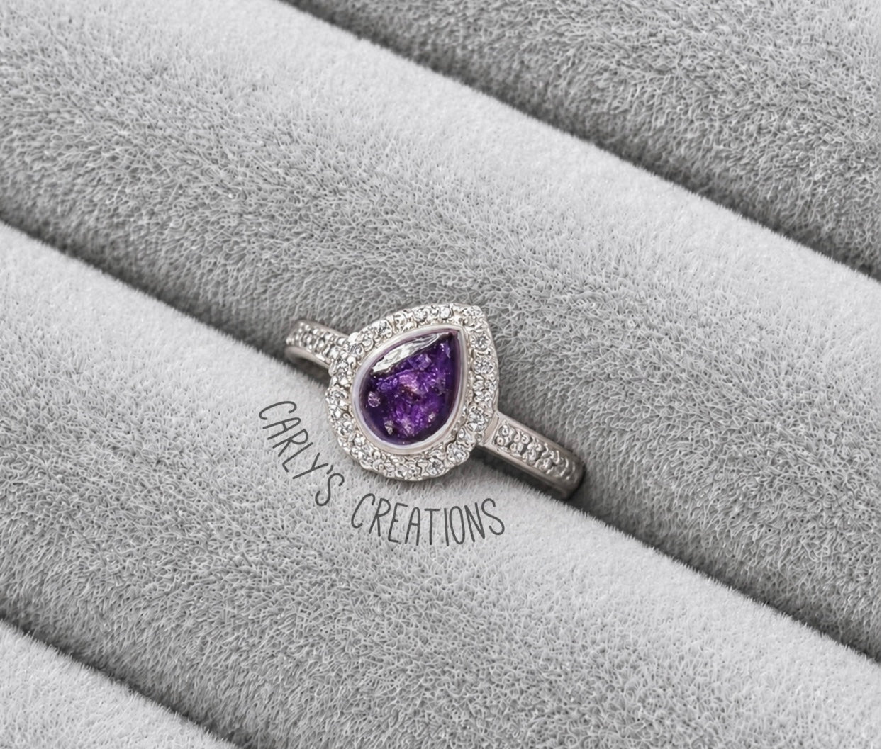 Teardrop  memorial ring