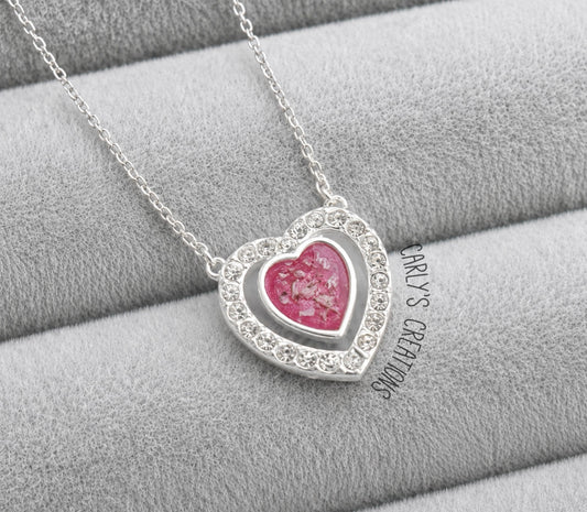 Heart within a heart pendant necklace