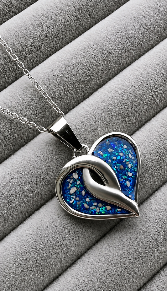 Cross over heart necklace