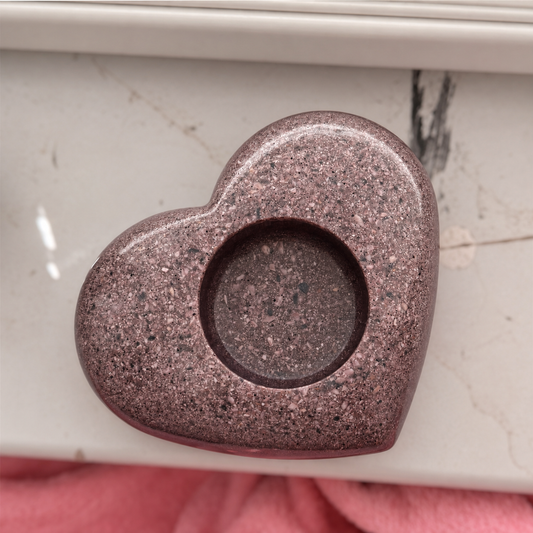 Heart tealight candle holder ashes keepsake