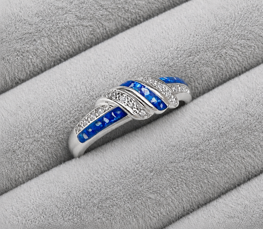 Triple channel band memorial ring