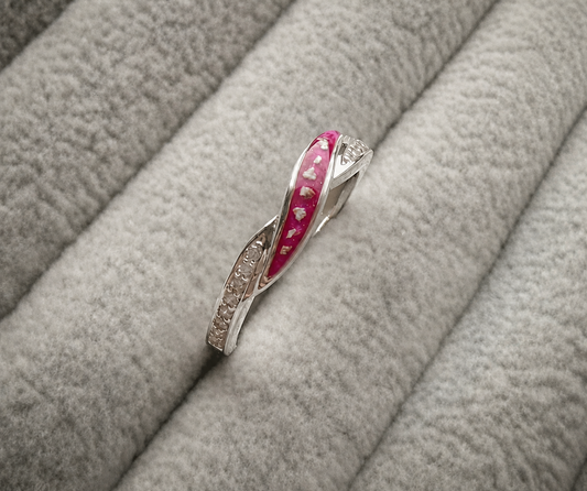 Single recess band memorial ring