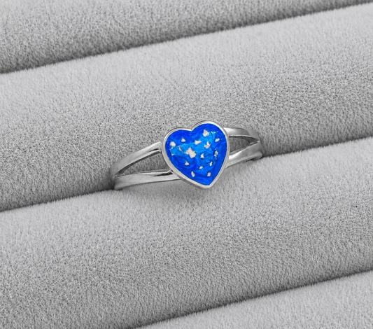 Split shank heart memorial ring
