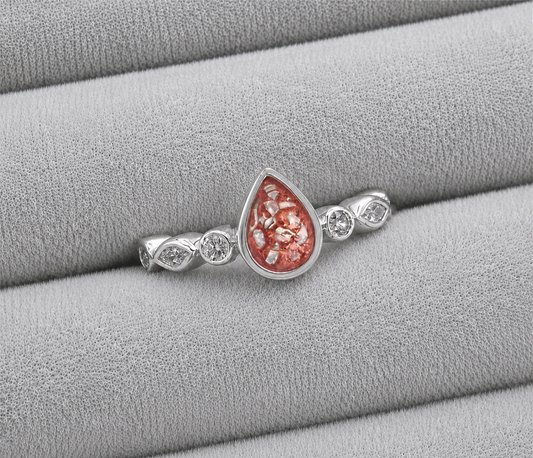 Pear style double marquise memorial ring
