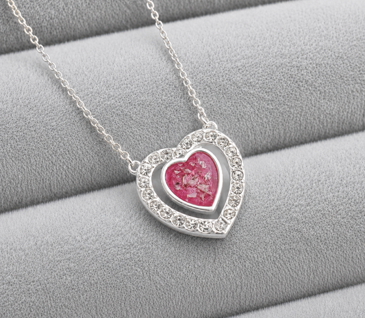 Heart within a heart pendant necklace