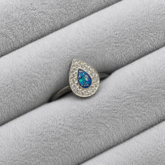 Teardrop cz memorial ring