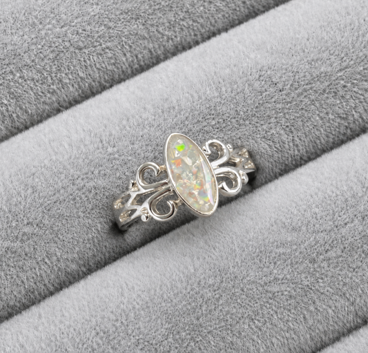 Oval marquise memorial ring
