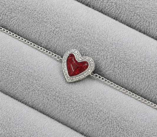 Adjustable Heart CZ Chain Bracelet