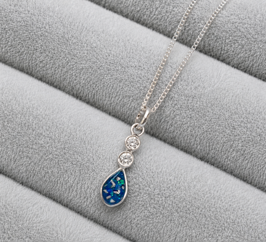 Teardrop with cz necklace