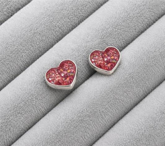 Cushion back heart earrings