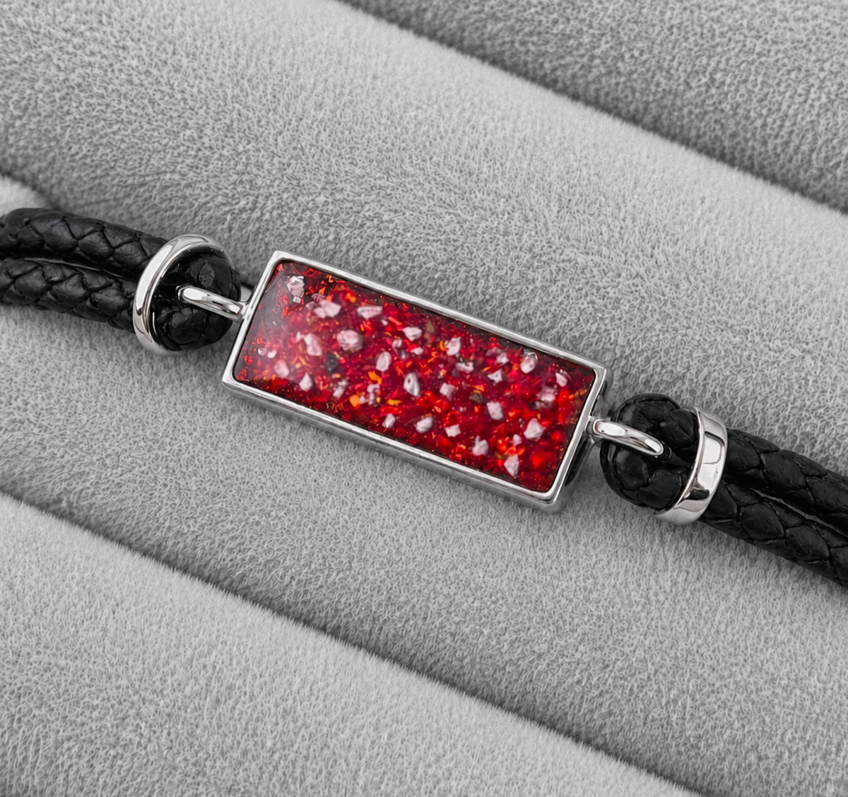 Unisex leather strap bracelet rectangle