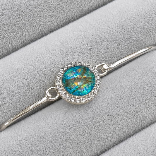 Halo Cluster Hook Clasp Bangle