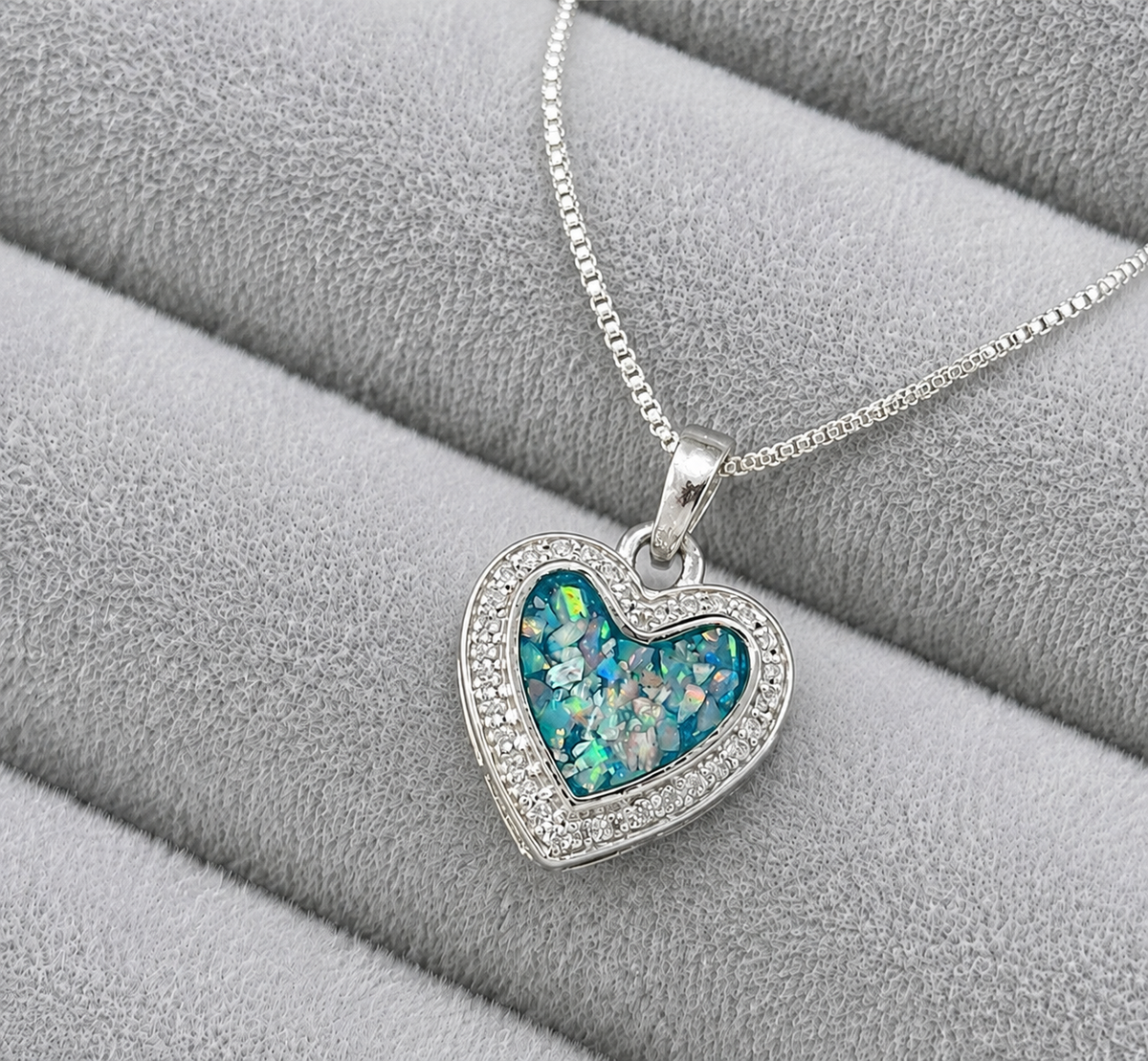 Silver Crystal Heart Necklace