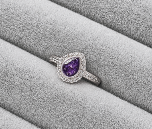 Teardrop  memorial ring