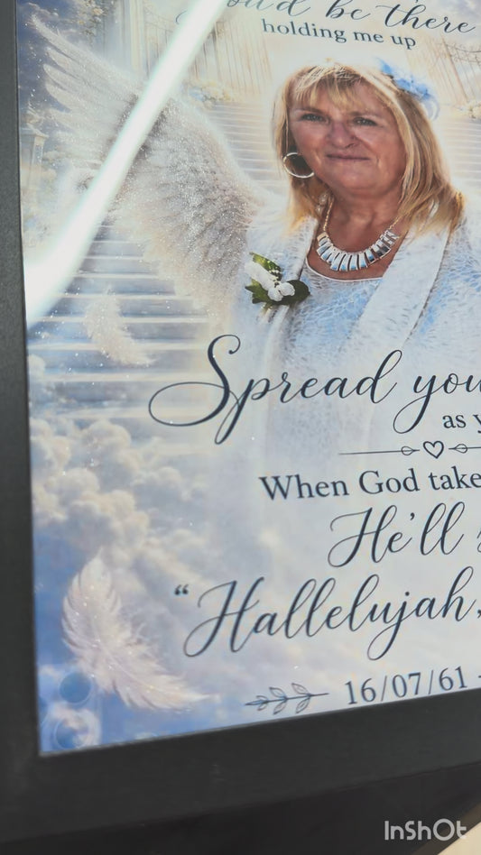 Custom Memorial glitter print A4 framed